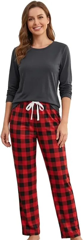 KROFZOPW Pajamas in Red Plaid