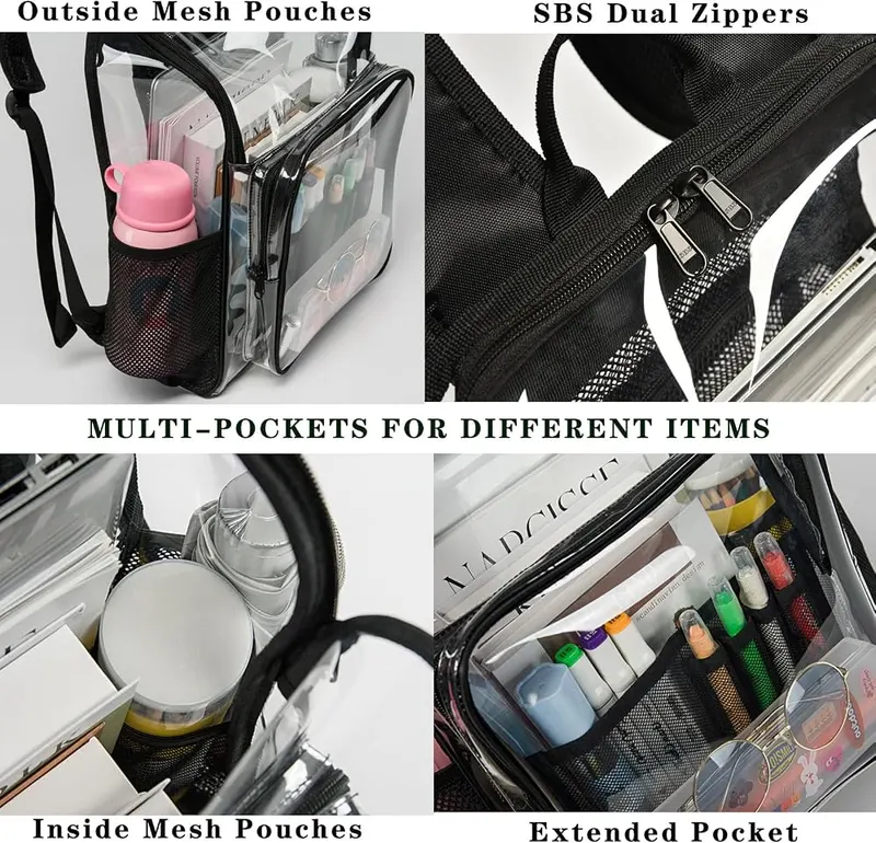 KUI WAN Clear Backpacks – ENOUGH ROOM :The size of the clear backpack