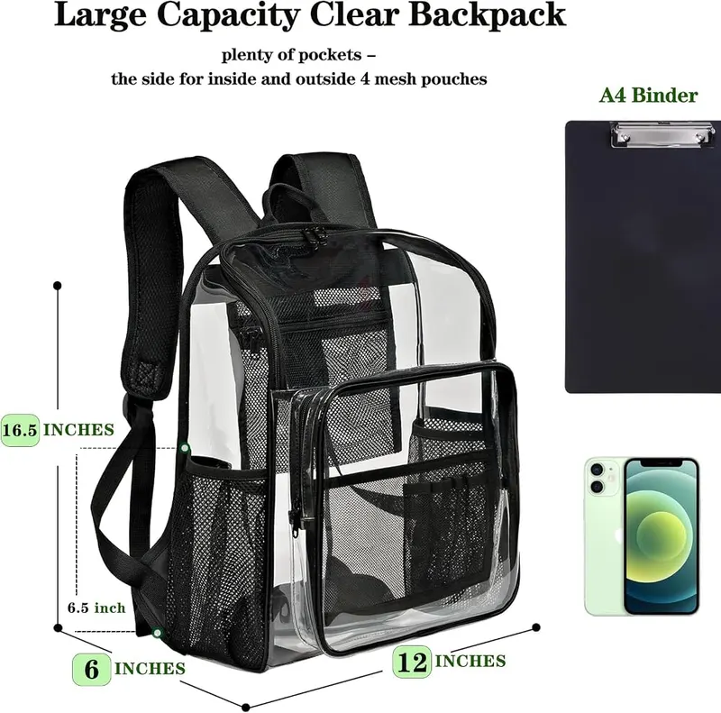 KUI WAN Clear Backpacks – Sturdy Material ^