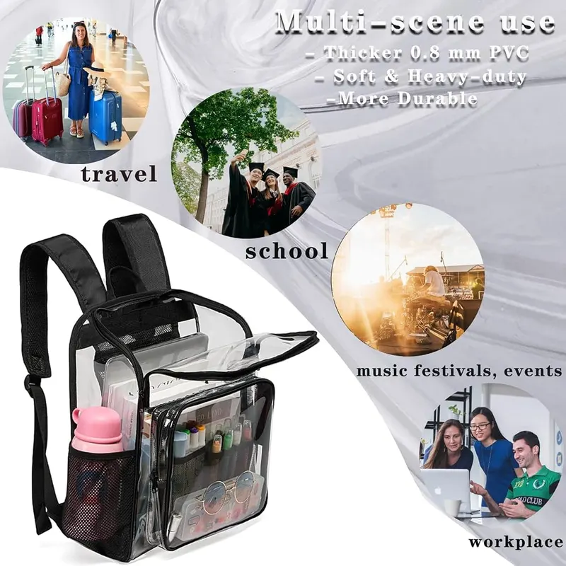 KUI WAN Clear Backpacks – EASY CARRY :The clear bag is your best