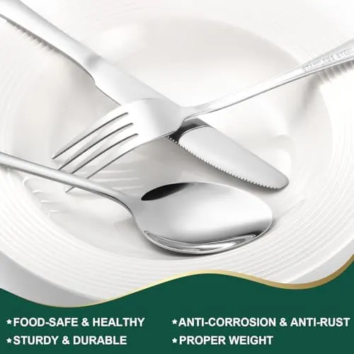 KUIHT 24-Piece Silver Silverware Set – product photo 7 of 8