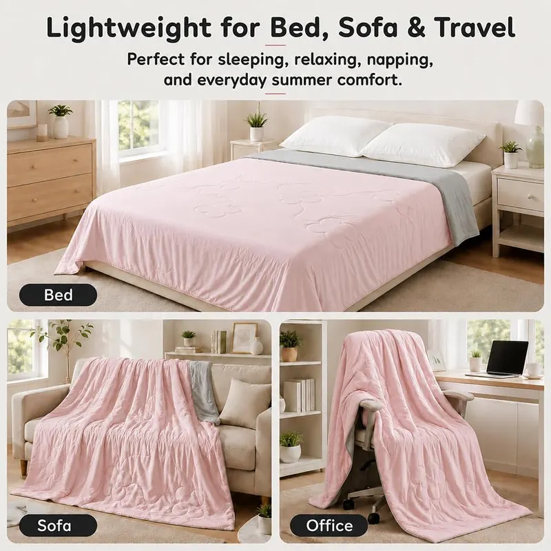 LaffyLo Cooling Blanket 90″x90″ – Lightweight summer quilt