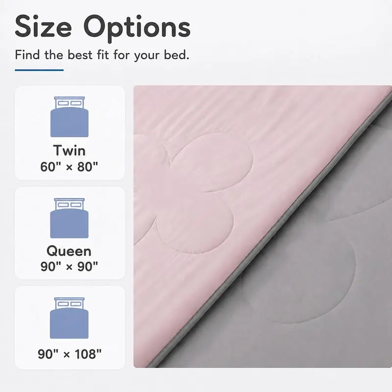 LaffyLo Cooling Blanket 90″x90″ – Reversible pink and gray design