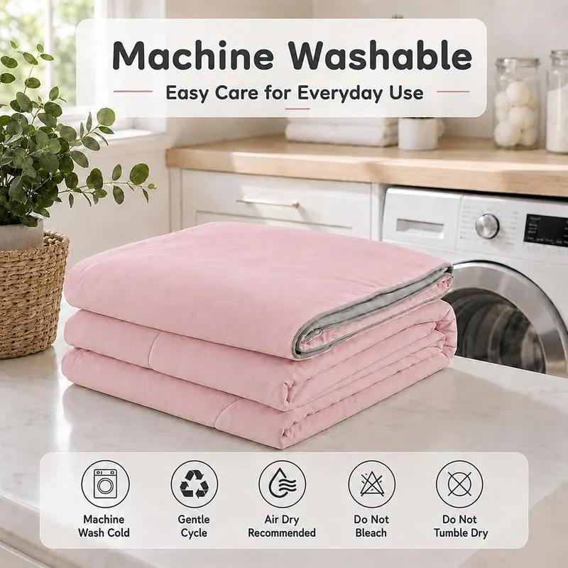 LaffyLo Cooling Blanket 90″x90″ – Polyester machine-washable fabric