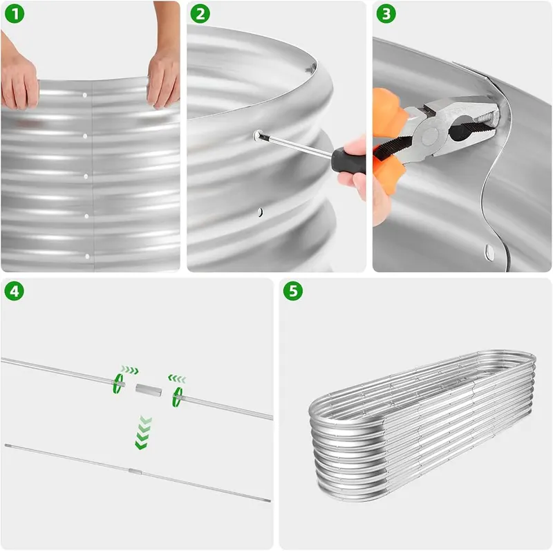 Land Guard 8×2×2ft Galvanized Raised Garden Bed Kit – Easy to Install