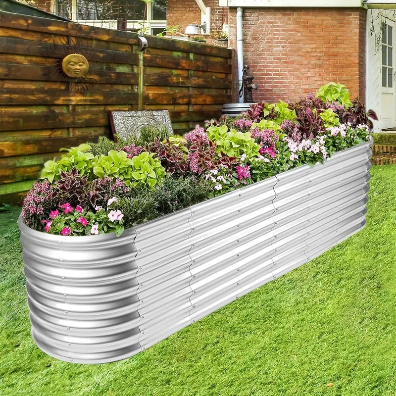 Land Guard 8×2×2ft Galvanized Raised Garden Bed Kit – Bottomless Design