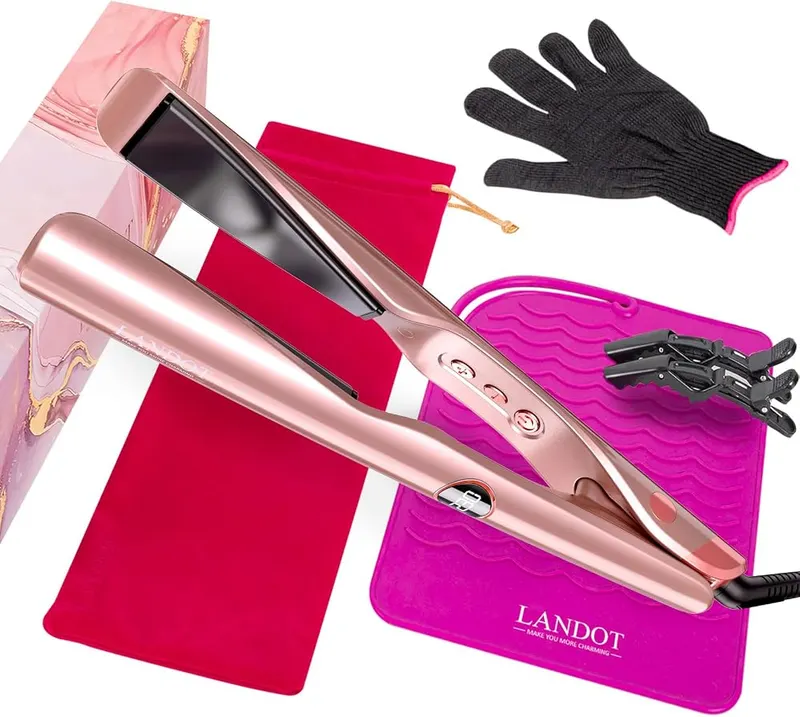 LANDOT 2 in 1 Hair Straightener – 100-240V dual voltage for travel