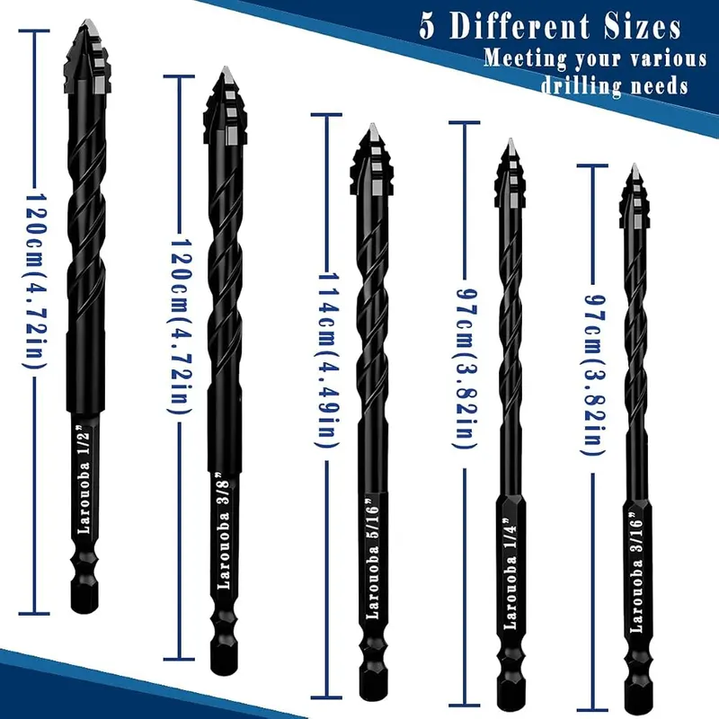 Larouoba 10pc Black Serrated Eccentric Masonry Drill – Precision Drilling