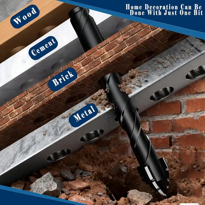 Larouoba 10pc Black Serrated Eccentric Masonry Drill – product photo 7 of 9