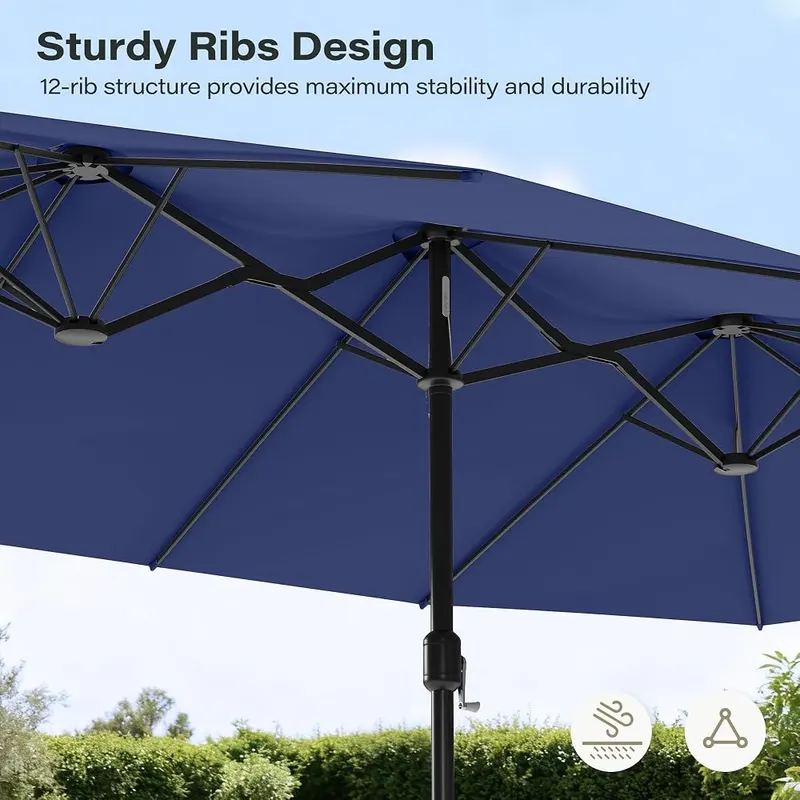 LAUSAINT HOME 13ft Large Double Sided Patio Umbrella – 13ft double-sided canopy