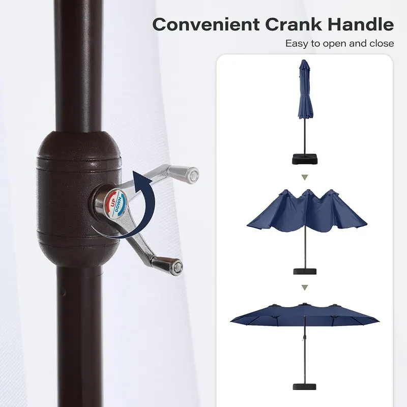 LAUSAINT HOME 13ft Large Double Sided Patio Umbrella – 1.9-inch rust-resistant aluminum pole