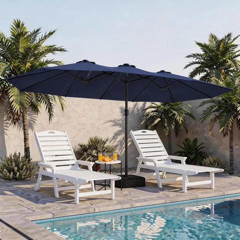 LAUSAINT HOME 13ft Large Double Sided Patio Umbrella – Water-resistant, fade-resistant polyester