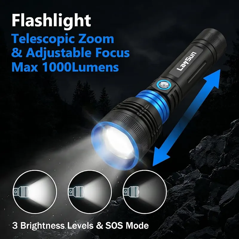 LaySun 2 Pack Rechargeable Flashlight & Work – No standalone lithium batteries are sold