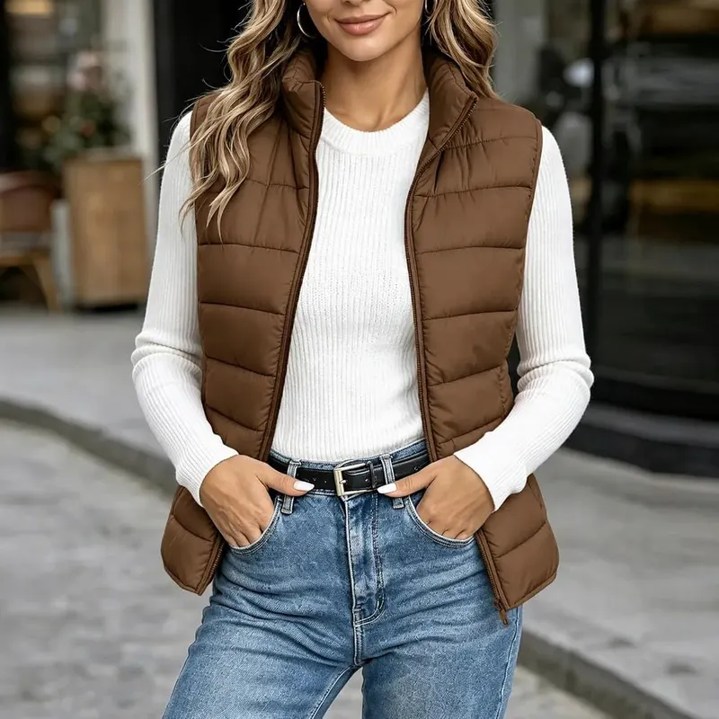 LcniniSu Puffer Vests Brown Medium – Features