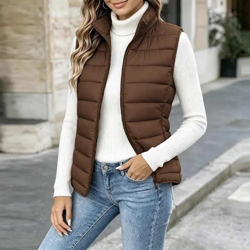 LcniniSu Puffer Vests Brown Medium – Styling