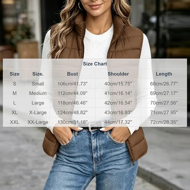 LcniniSu Puffer Vests Brown Medium – Occasion