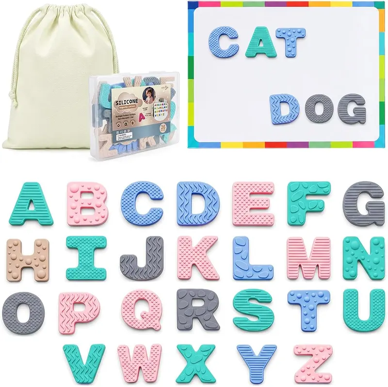 Leesgel Silicon Alphabet Magnets in Multicolor