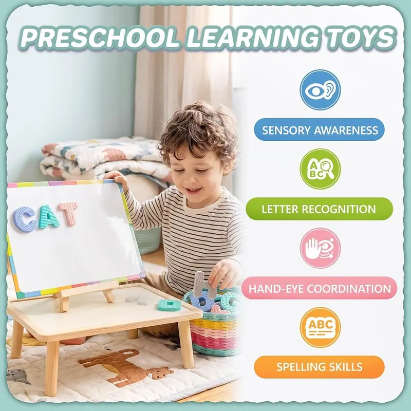 Leesgel Silicon Alphabet Magnets – Classroom and Homeschool Versatility:​ Stick these plastic alphabet