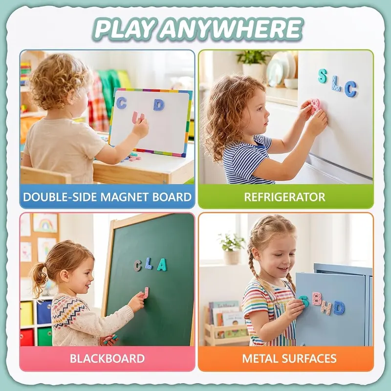 Leesgel Silicon Alphabet Magnets – Designed for Little Hands:​ Lightweight and compact