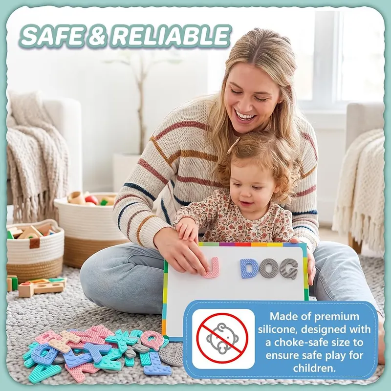 Leesgel Silicon Alphabet Magnets – Multi-Sensory Learning Experience:​ Featuring 5 different colors