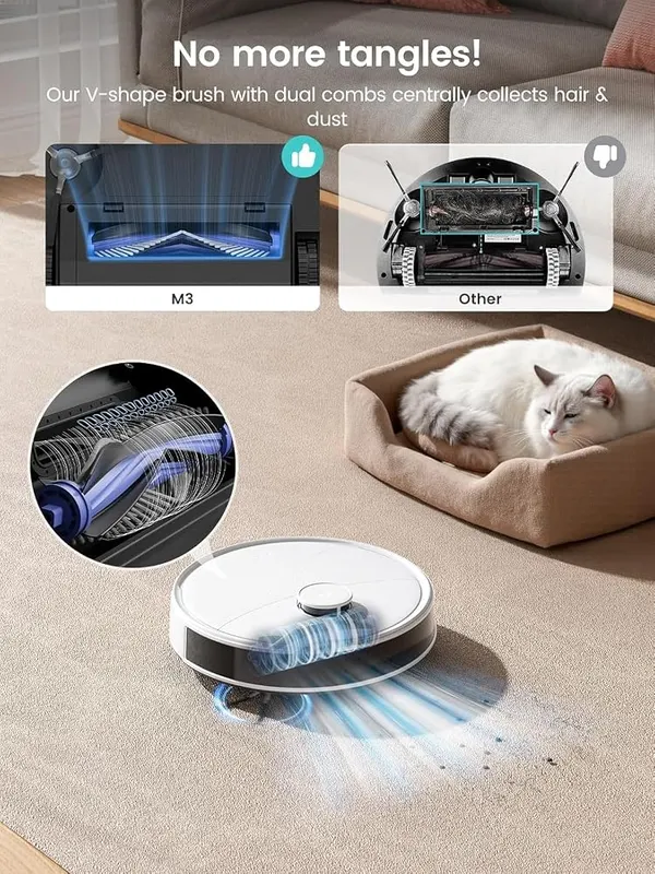Lefant Robot Vacuum and Mop M3 – Mop lifts 9mm on carpet