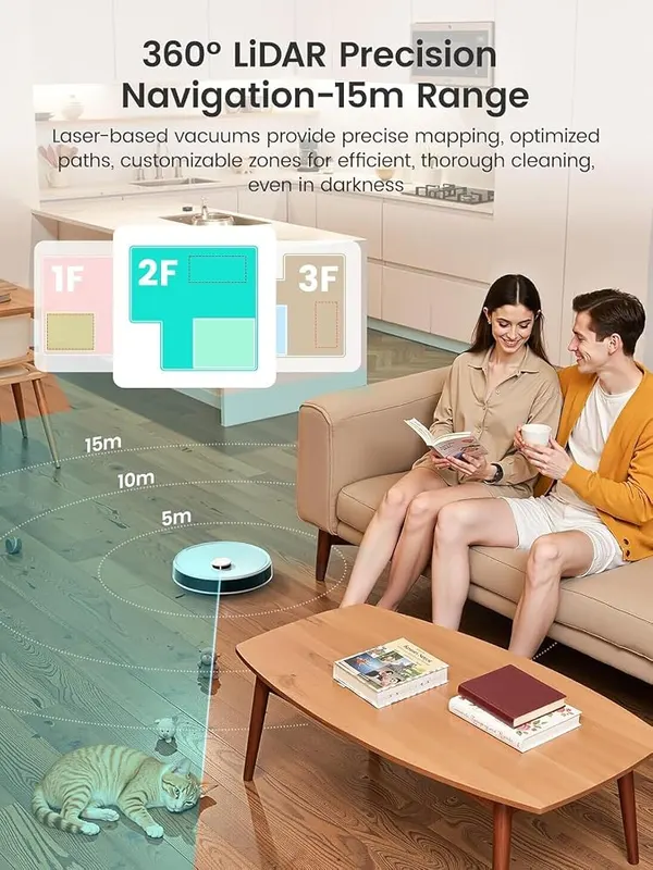 Lefant Robot Vacuum and Mop M3 – V-shaped tangle-free dual-comb brush