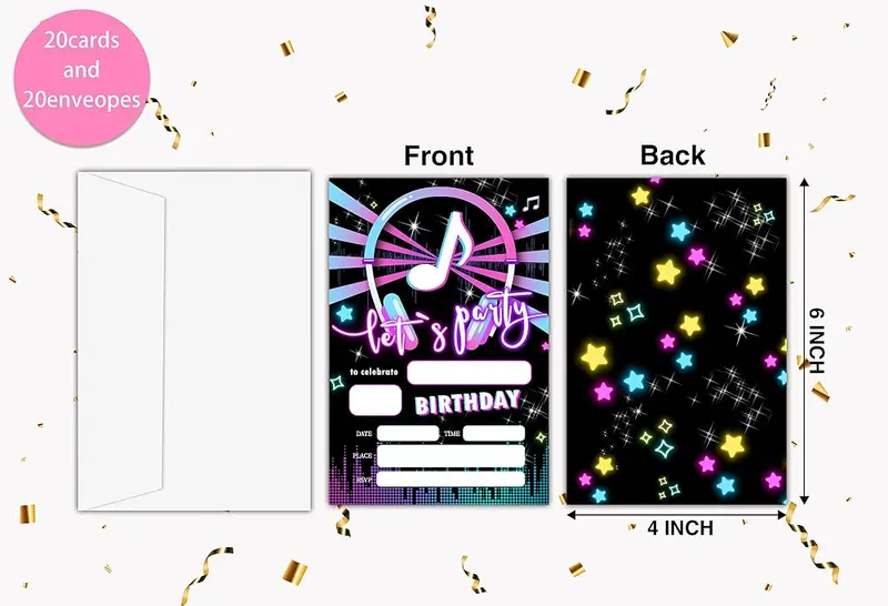 Lesixur Birthday Party Invitation Cards – 1]Material