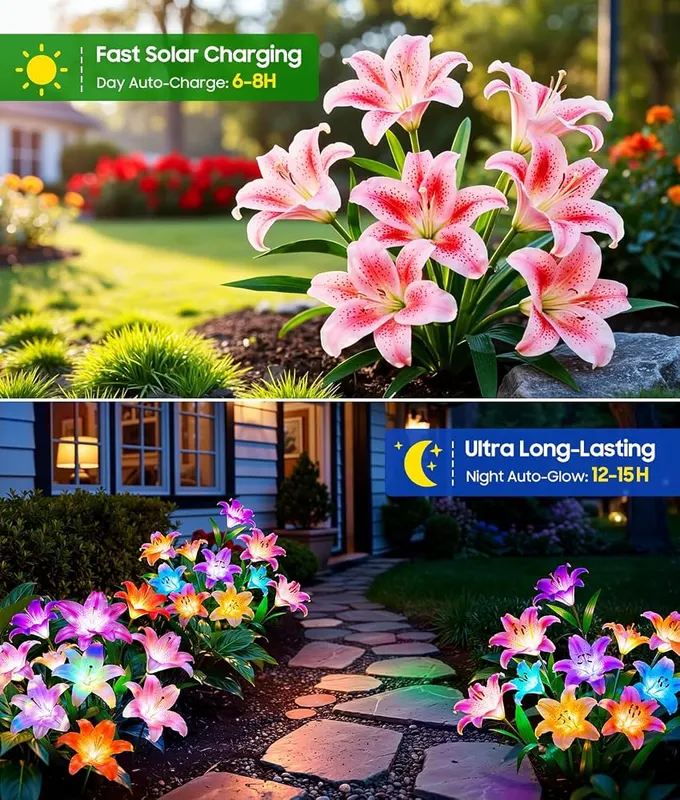 LETMY Solar Flower Lights – Twenty-four flowers in total