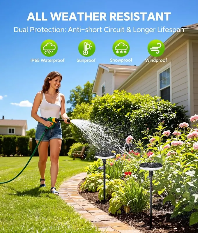 LETMY Solar Pathway Lights Outdoor – IP65 weather-rated housing