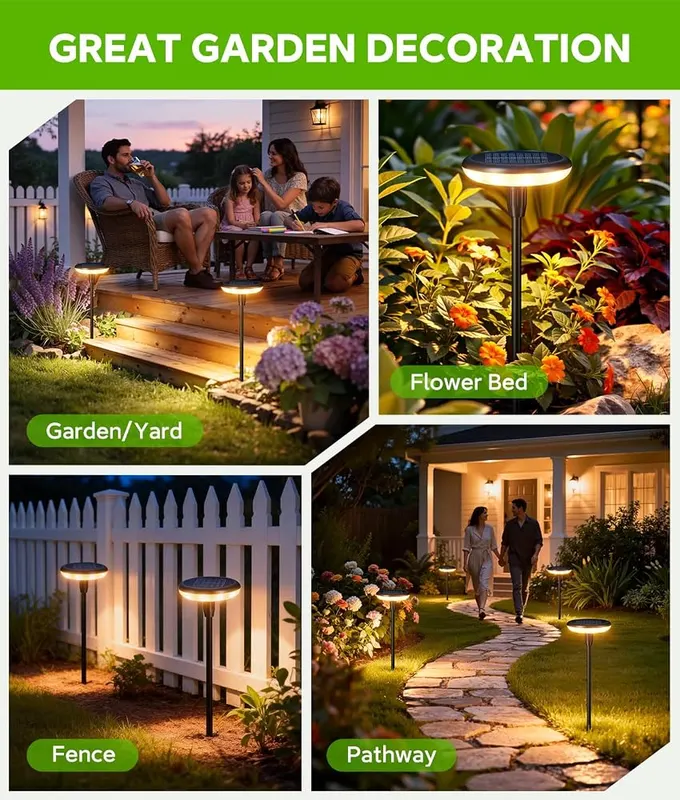 LETMY Solar Pathway Lights Outdoor – Auto on and off at dusk