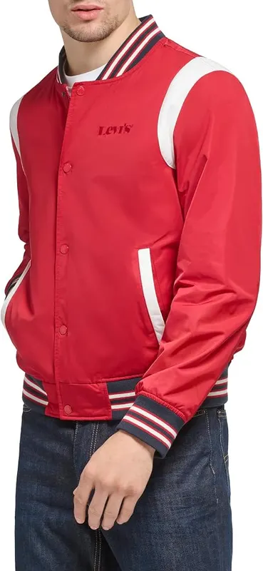 Levi’s Men’s Colorblock Varsity Bomber Jacket – Two lower welt pockets