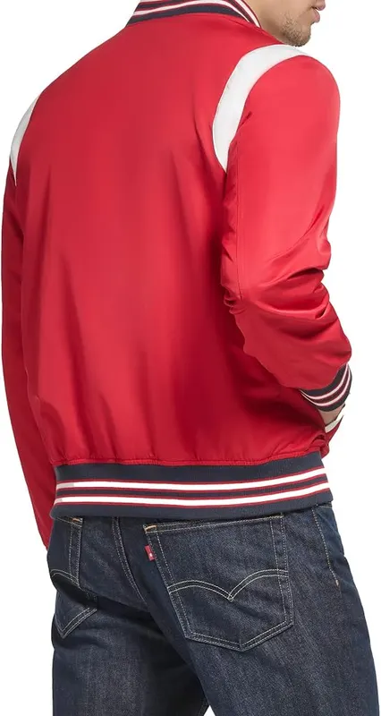 Levi’s Men’s Colorblock Varsity Bomber Jacket – Center front zipper closure