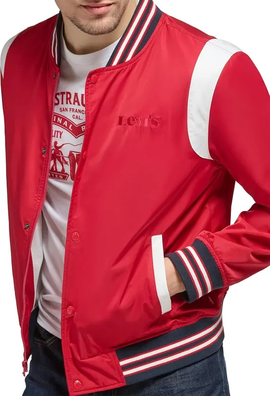 Levi’s Men’s Colorblock Varsity Bomber Jacket – Water resistant shell fabric