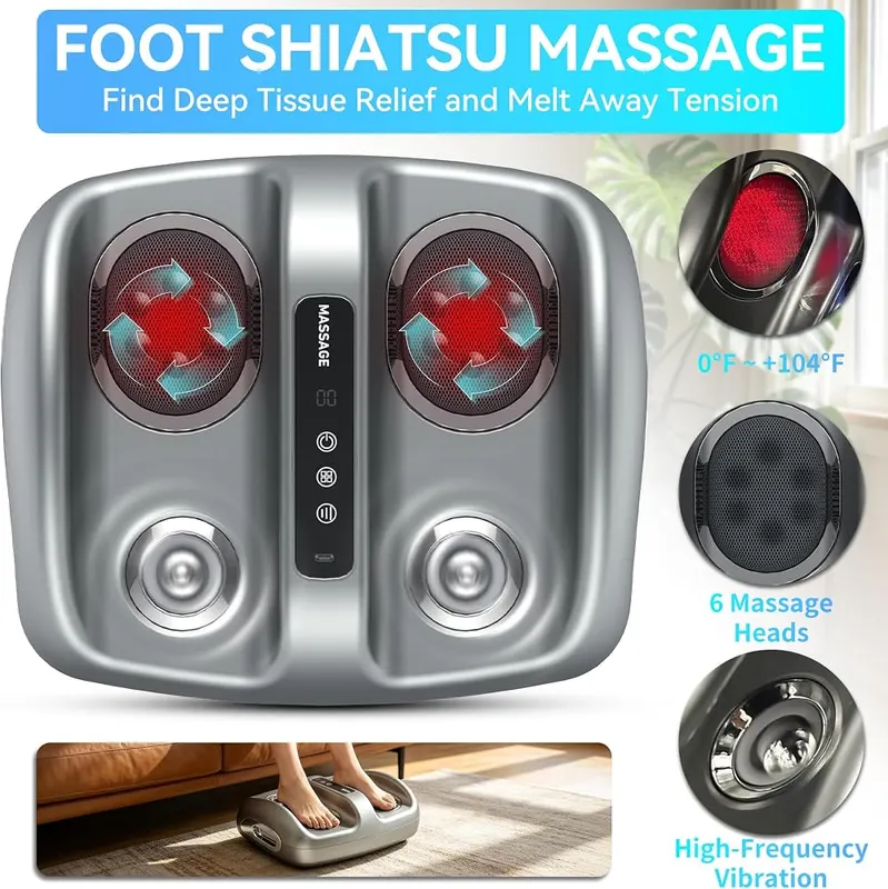 LIDEEYA Electric Foot Massager – Cordless rechargeable battery powered design