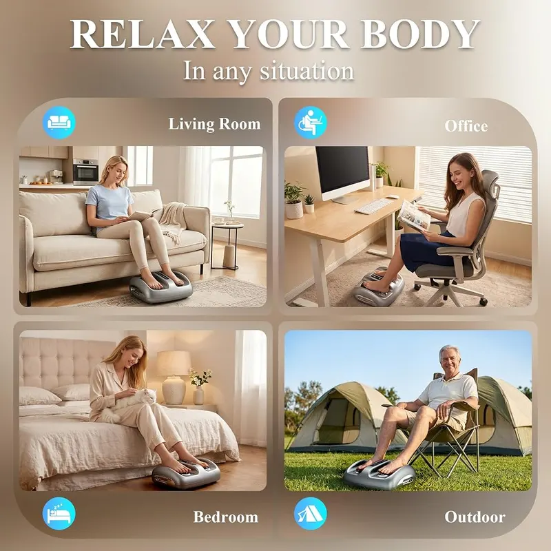 LIDEEYA Electric Foot Massager – Portable plastic build for travel