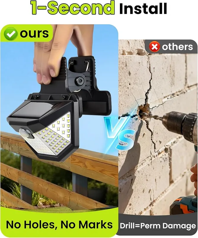 LIFENGSOLER Clip on Solar Lights Outdoor – Tool-free clip-on installation
