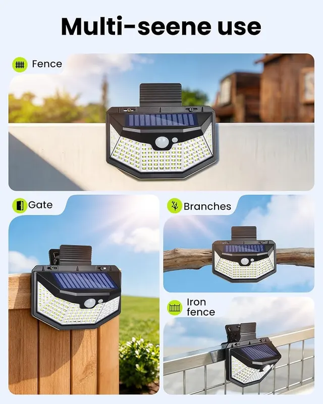 LIFENGSOLER Clip on Solar Lights Outdoor – IP65 weatherproof ABS and PC