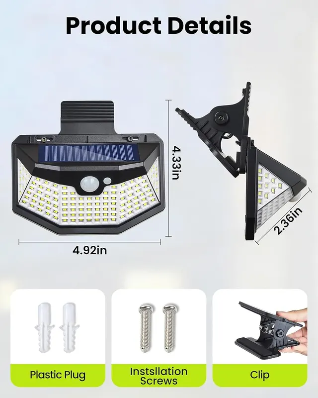 LIFENGSOLER Clip on Solar Lights Outdoor – product photo 9 of 9