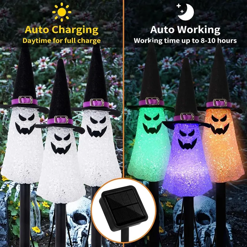 LIGHTSHINE Ghost Solar Halloween Garden Decorations Outdoor – product photo 2 of 5