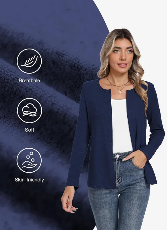 LILBETTER Womens Cardigan Open Front Long Sleeve – Polished business casual look