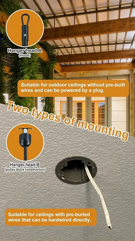 Linher 34-Inch Outdoor Ceiling Fan Without Light – product photo 5 of 9