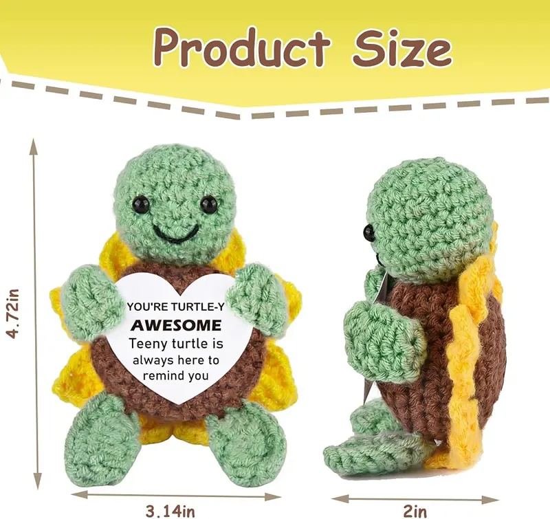 linzipe Christmas Turtle Gifts – Handmade crochet turtle plush