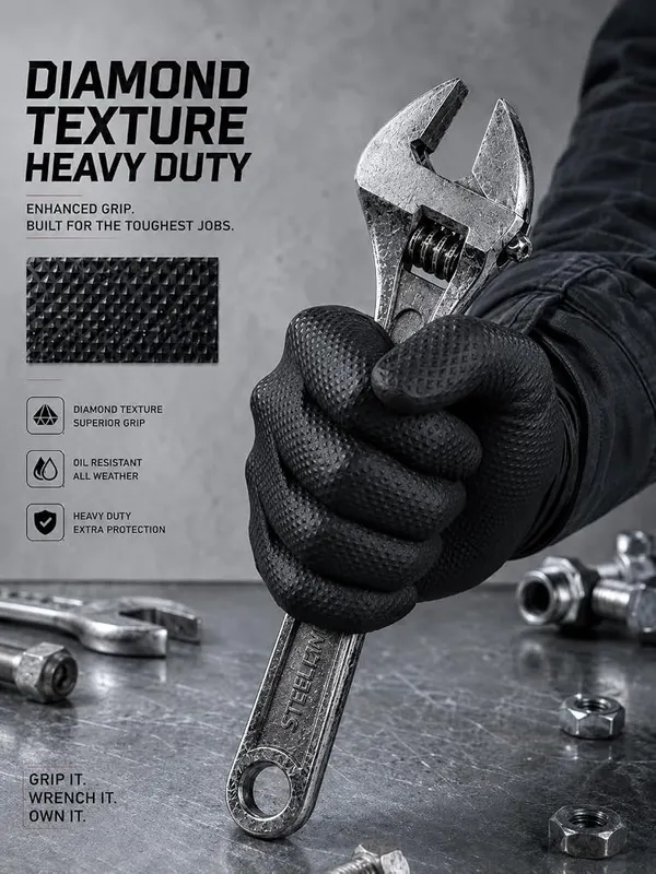 Lipropp 10 Mil Heavy Duty Disposable Nitrile – Excellent Oil & Chemical Resistance — Because they