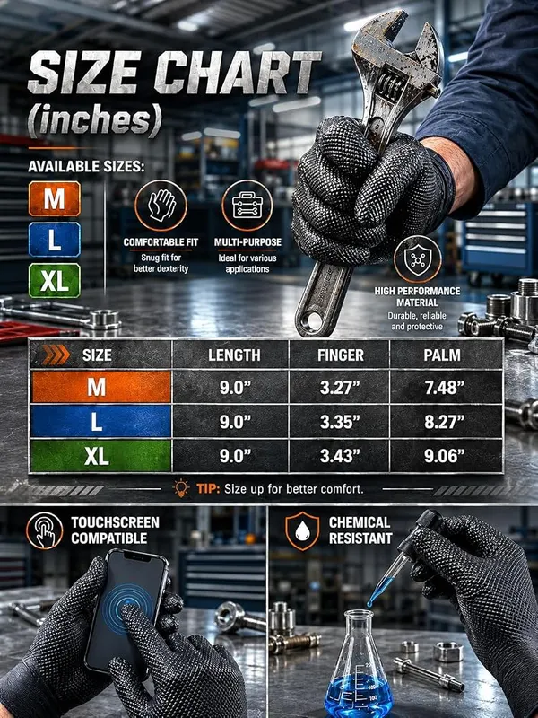 Lipropp 10 Mil Heavy Duty Disposable Nitrile – Available Sizes & Colors — Available in M
