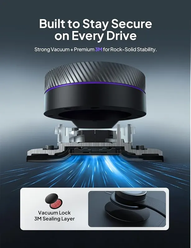 LISEN for MagSafe Car Mount Black – Works with MagSafe phones, cases