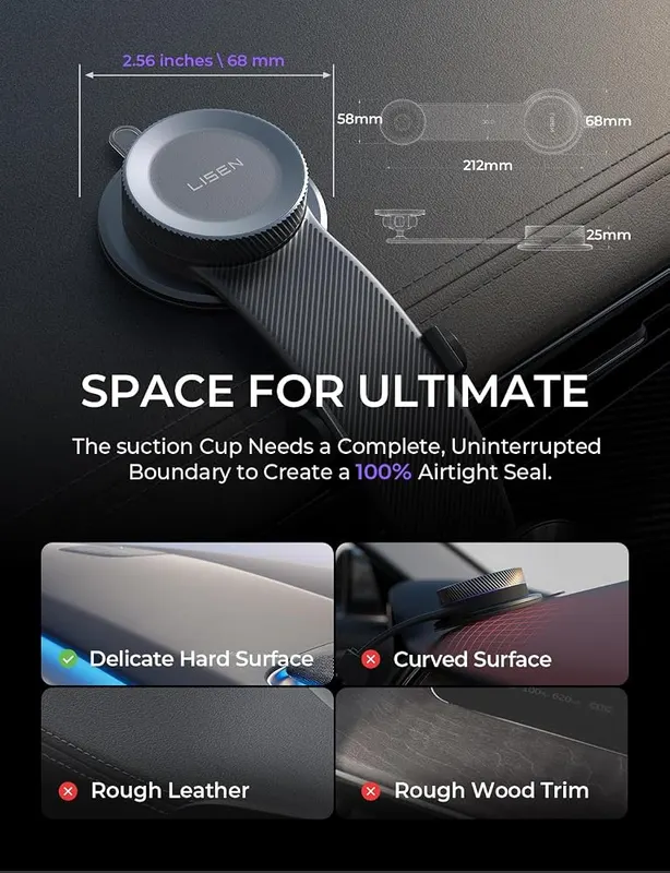 LISEN for MagSafe Car Mount Black – product photo 9 of 9