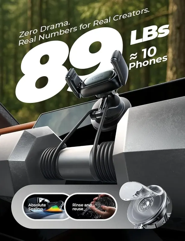 LISEN Suction Phone Mount – Lists recent iPhone models