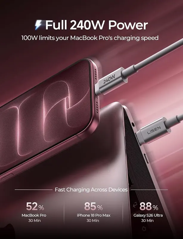 LISEN Tap 1 S Storage Cable – Charges laptops, tablets and phones