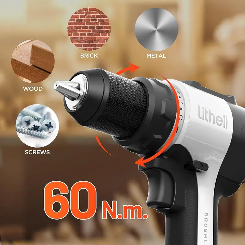 Litheli 20V Cordless Drill Driver – User-Friendly Design