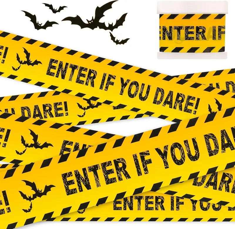 Litmitfu Halloween Decor Caution Tape in Black